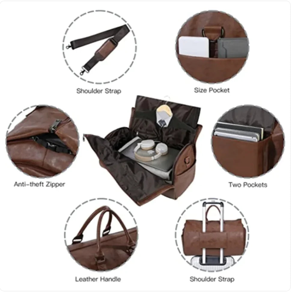 Sac à vêtements de voyage convertible et bagages à main