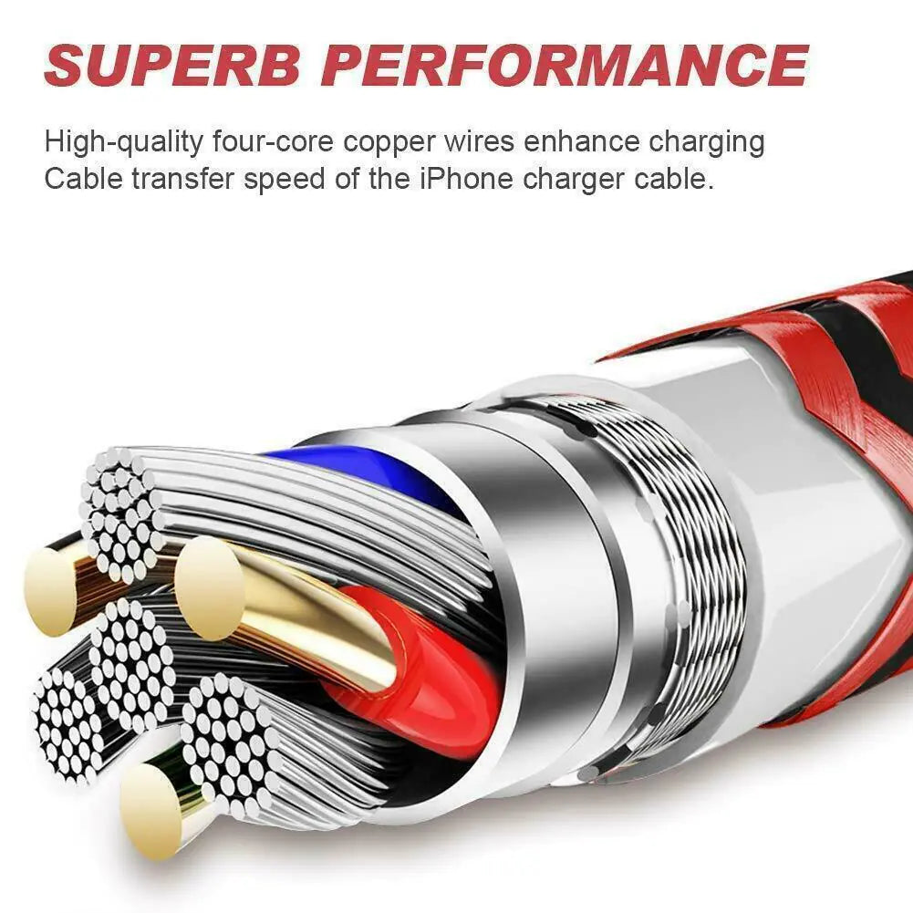 Paquet De 5 Câble USB De Chargeur Rapide Pour iPhone 6 7 8Plus iPhone XR XS Max 12 13 14 Pro