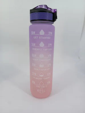 Bouteille d'eau de 1 litre Bouteille d'eau de sport de motivation étanche