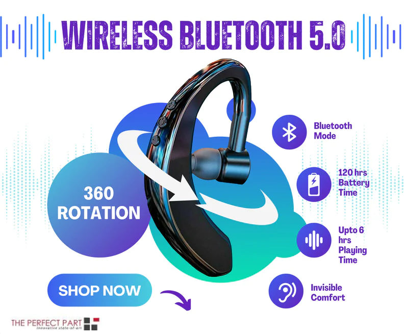 Casque d'écoute sans fil Bluetooth 5.0 Casque de conduite de camionneur Réduction du bruit
