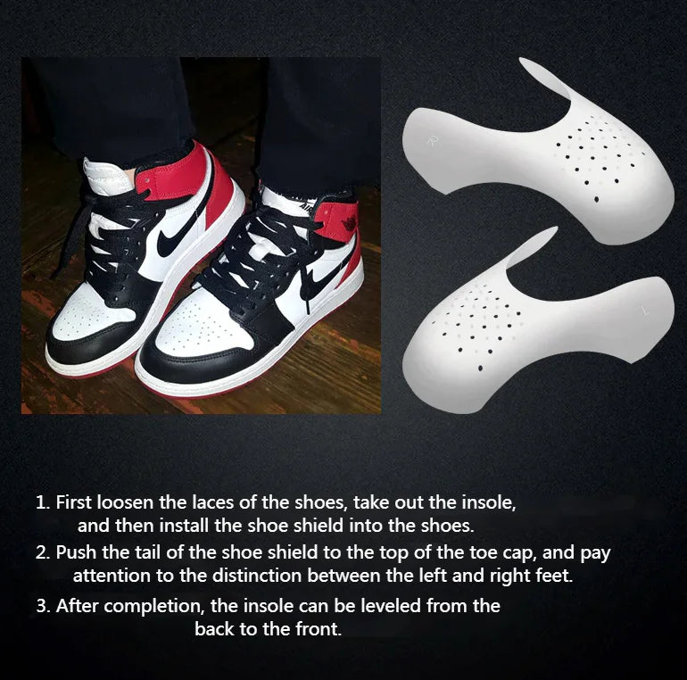 Paire de chaussures de sport Anti-crésures Protecteur de réduction de la force de l'orteil Couverture de chaussures de plis