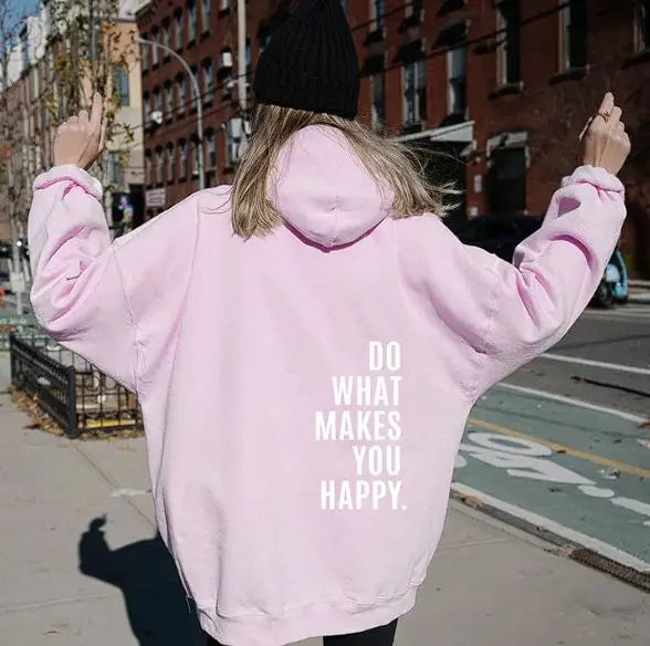 Sweat à capuche sport avec imprimé « Faites ce qui vous rend heureux »