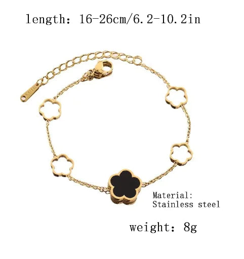 Bracelet réglable en acier inoxydable LuxeClover
