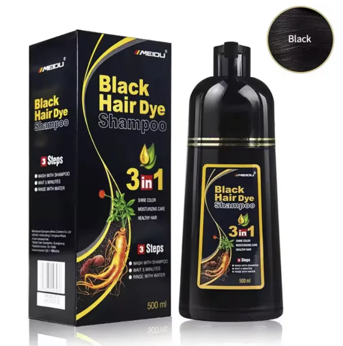 Shampooing de teinture capillaire naturelle 3-en-1 - Couverture grise rapide et facile, nettoie et nourrit