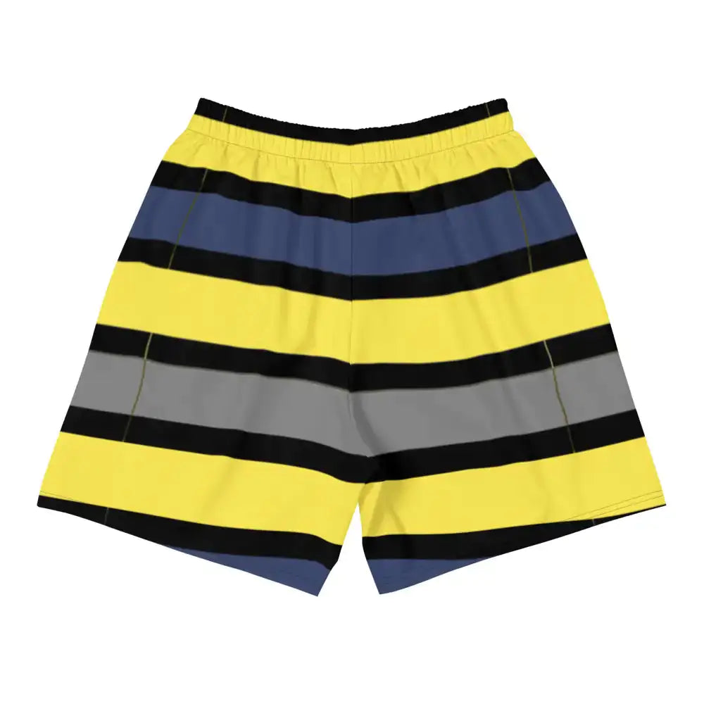Short long tropical bleu foncé/jaune pour homme