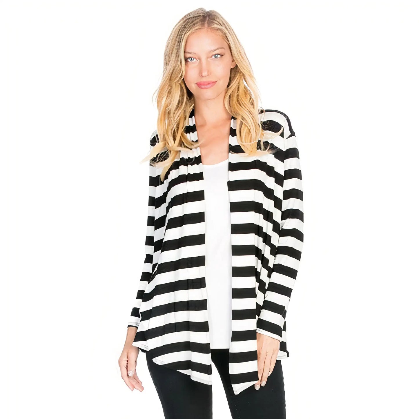Cardigan à rayures - Noir