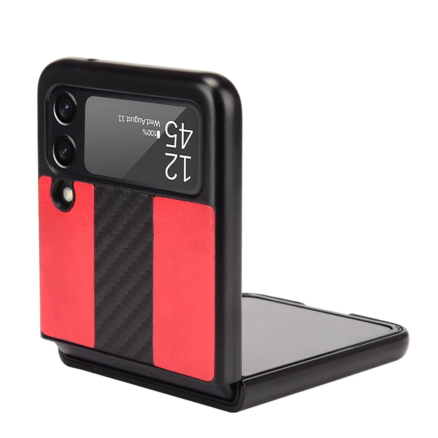 Pour Samsung Galaxy Z Flip 3 5G Housse de téléphone en cuir pliant mince et antichoc
