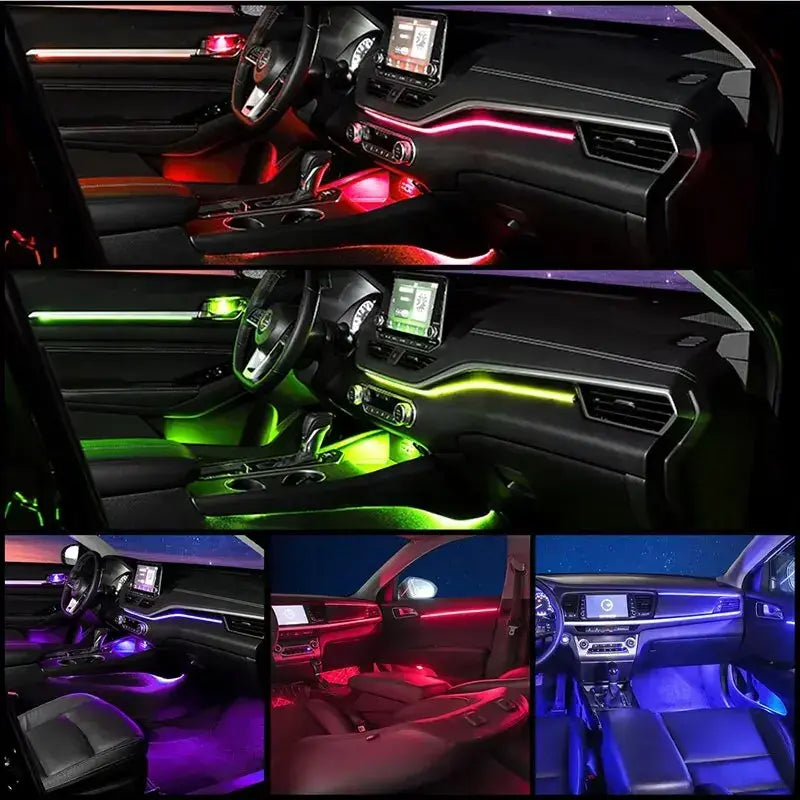 Lumières d'atmosphère RVB à l'intérieur de la voiture multifonctionnelle