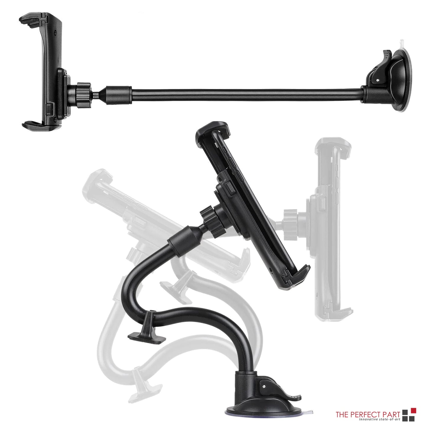 Support de pare-brise de voiture universel à 360° Support de bureau pour téléphone portable Tablette iPad GPS