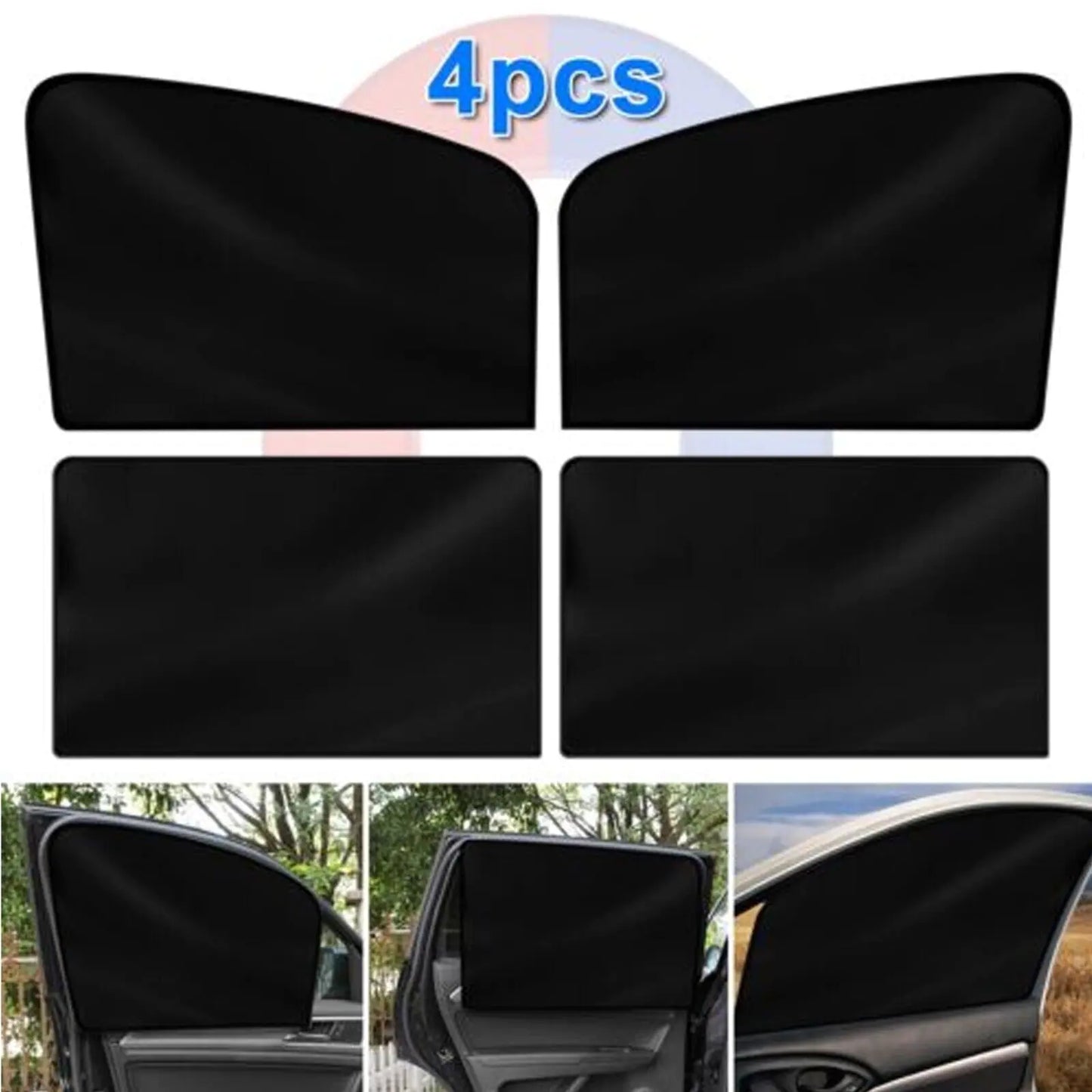 4X Magnetic Car Side Front Rear Window Sun Shade Cover Mesh Shield Protection UV