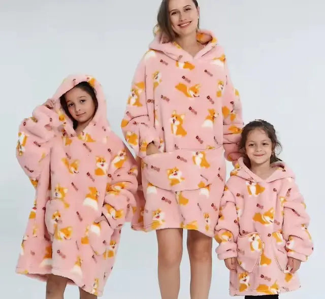 Sweat à capuche en velours surdimensionné en peluche