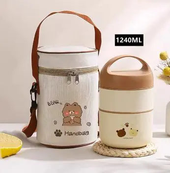 Boîte à lunch en acier inoxydable de grande capacité 1240ML/1590ML