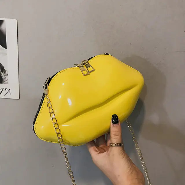 Mini sacs pour femmes 2023 New Fashion All-match Women's Shoulder Bag PU Solid Color Zipper Crossbody Patent Leather Lip Chain Bag