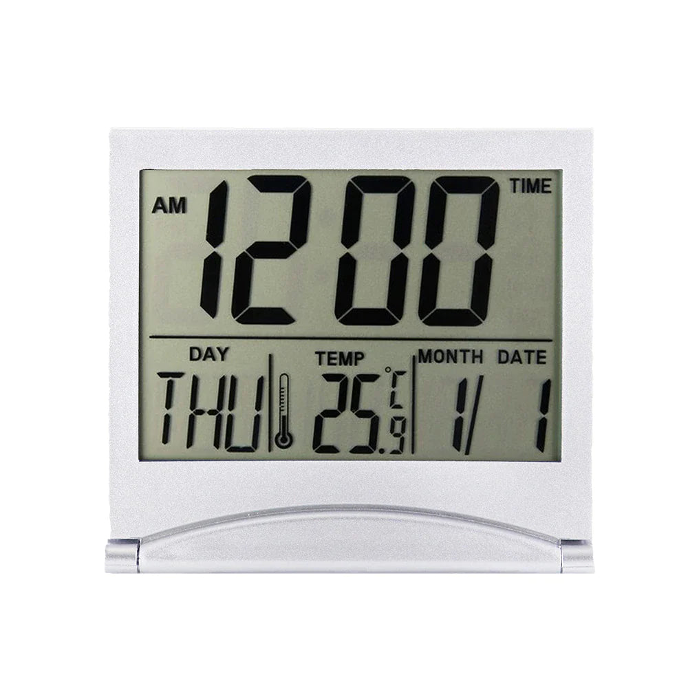 Réveil de voyage numérique Horloge LCD à température pliable Minuterie de bureau compacte Nouveau