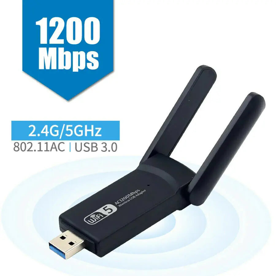 1200 Mbps Longue Portée AC1200 Dual Band 5GHz Wireless USB 3.0 WiFi Adapter Antennas