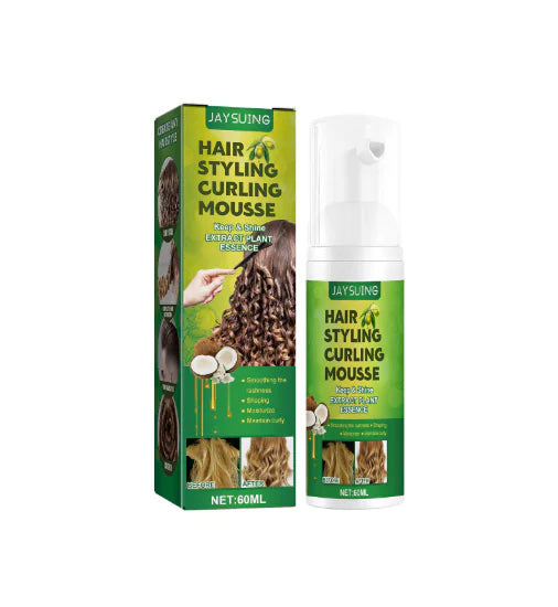 Mousse Curly Boost : Réparation des frisottis nourrissante et spray hydratant pour les cheveux"
