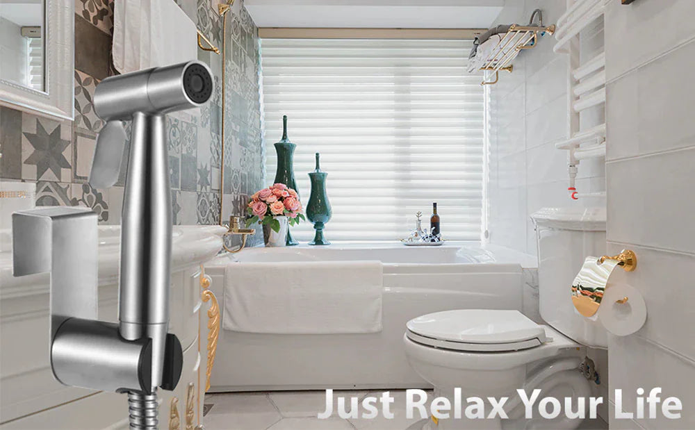 Toilettes Shattaf Adaptateur Tuyau Bidet Spray Pomme de douche à main en acier inoxydable US