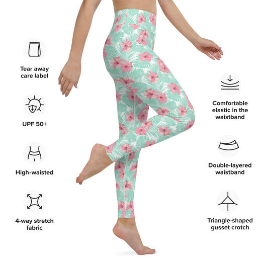 Leggings de yoga floral Tropical Island pour femmes