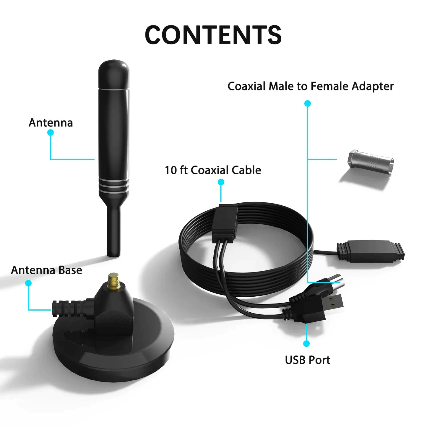 5600Miles Antenne TV améliorée HDTV Amplifiée Numérique 4K 1080P Longue Portée Intérieur
