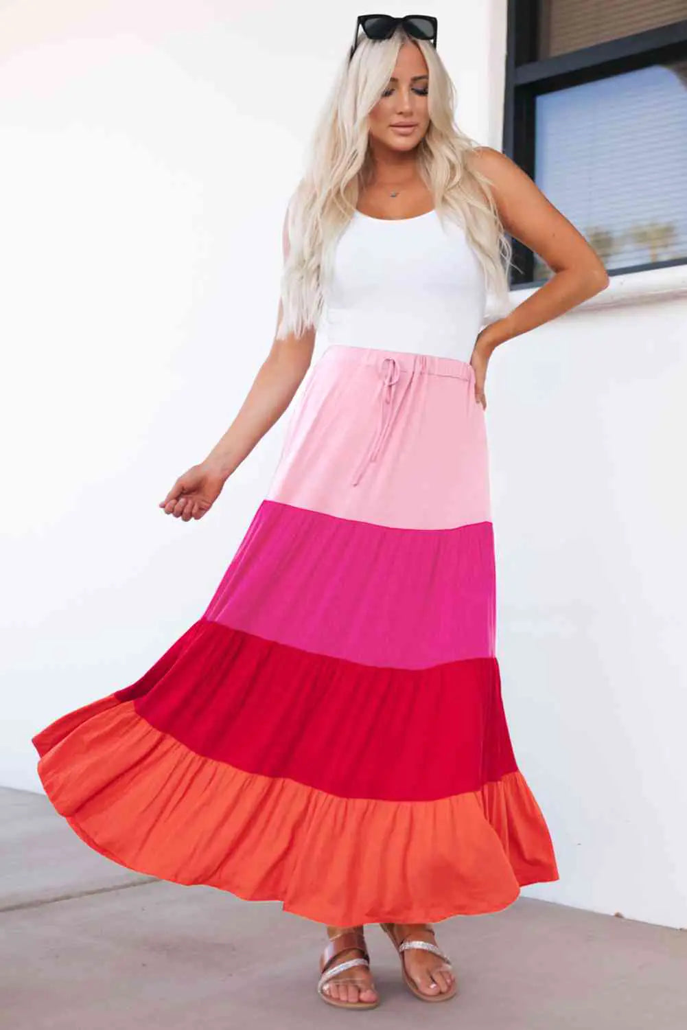 Jupe longue à niveaux Mariana
