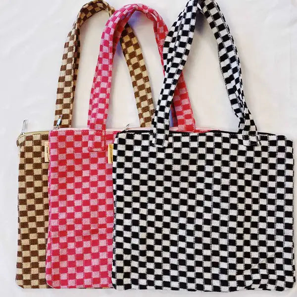 Sac fourre-tout à carreaux