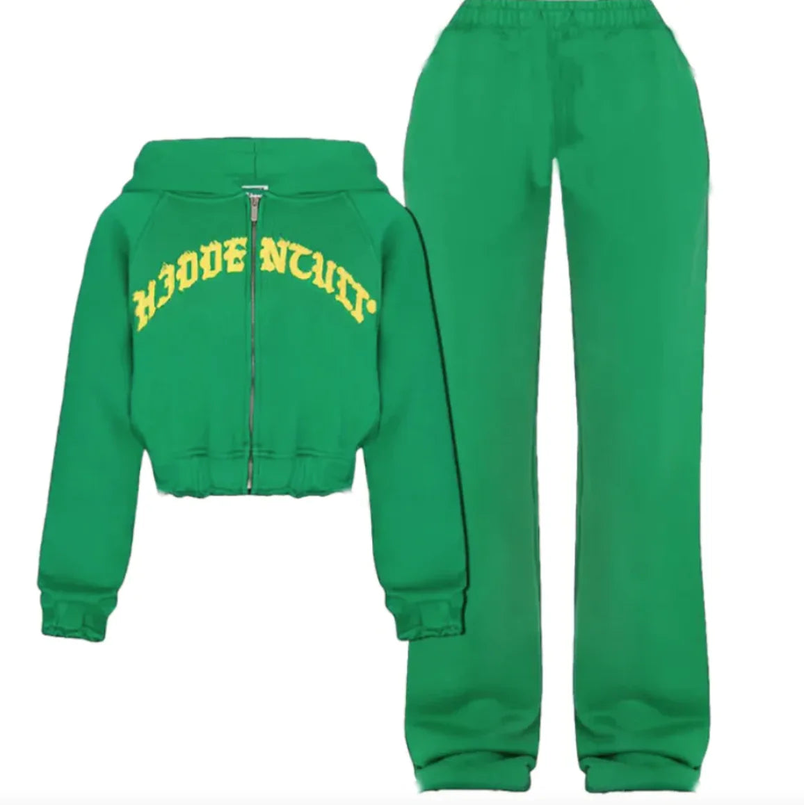 Ensemble deux pièces de haut de tube de transfert de chaleur et de pantalon décontracté taille haute