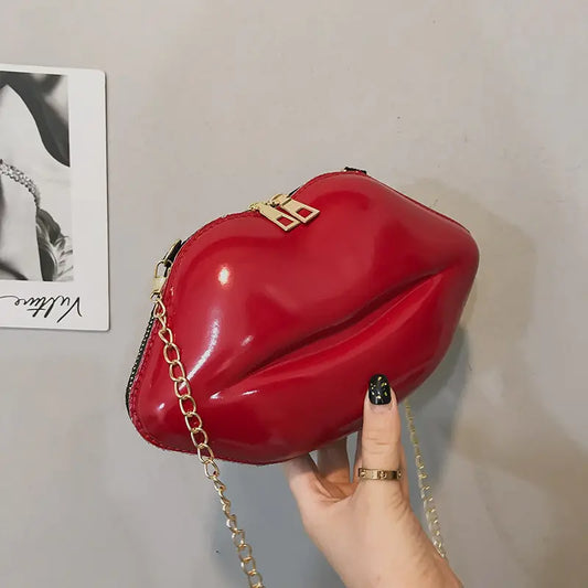 Mini sacs pour femmes 2023 New Fashion All-match Women's Shoulder Bag PU Solid Color Zipper Crossbody Patent Leather Lip Chain Bag