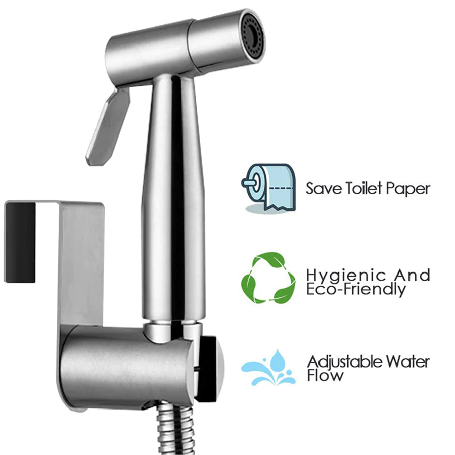 Toilettes Shattaf Adaptateur Tuyau Bidet Spray Pomme de douche à main en acier inoxydable US