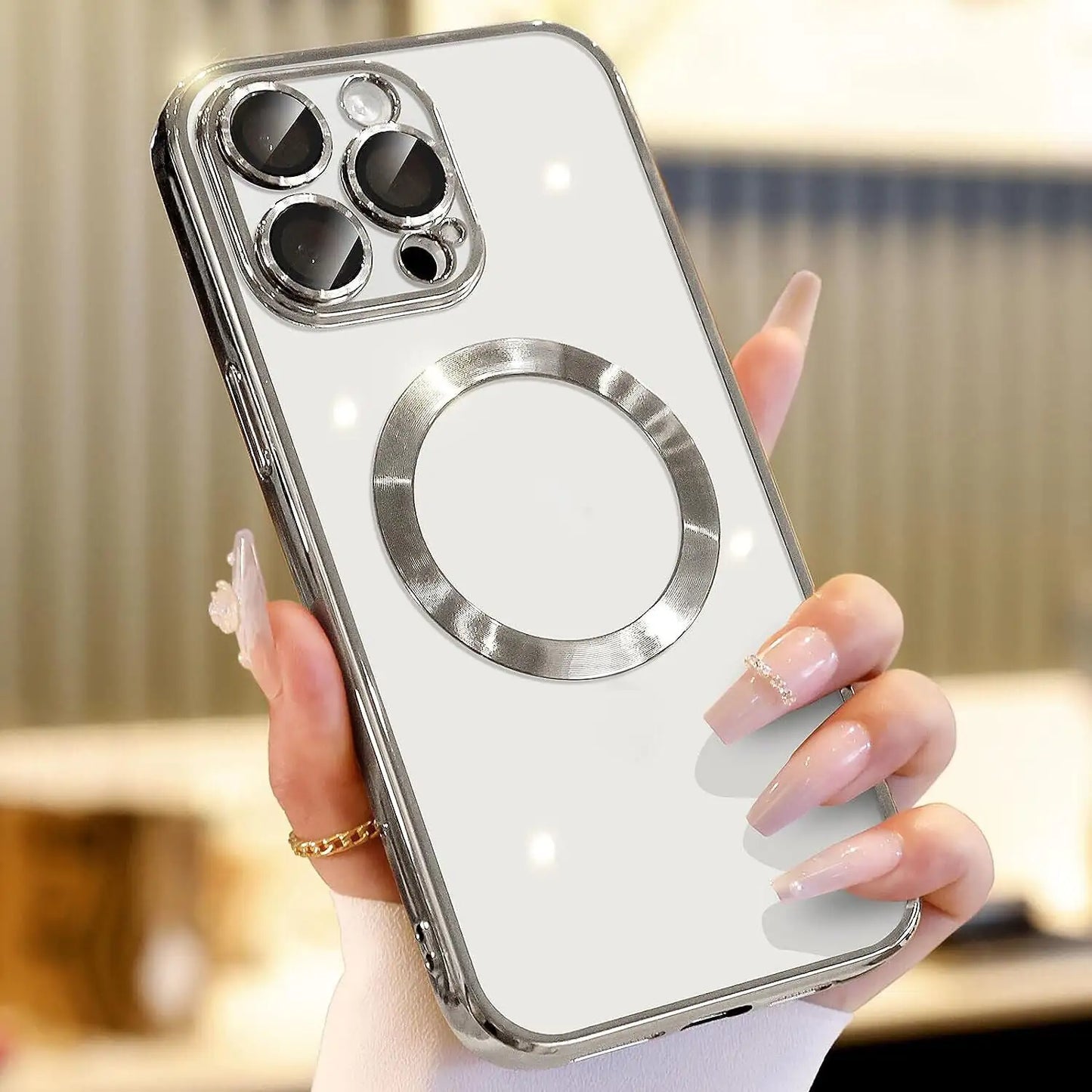 Pour Apple iPhone 14 13 12 11 Pro Max Case Mag Safe Couverture de l'objectif magnétique de l'appareil photo