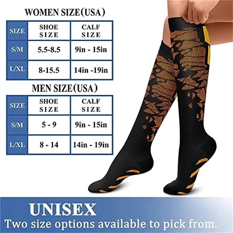 Chaussettes de récupération sportive à compression graduée
